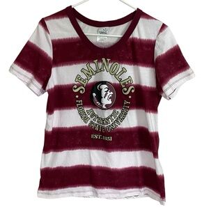 Women’s Florida State University Seminoles Tie Dye White and Burgundy Shirt